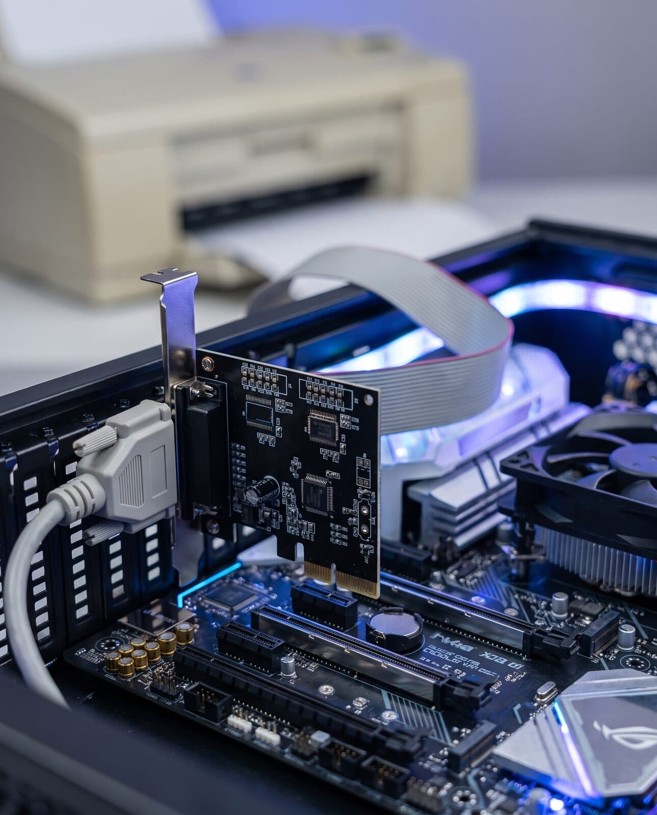 PCI Express Parallel (LPT) Adaptor Card with Low Bracket